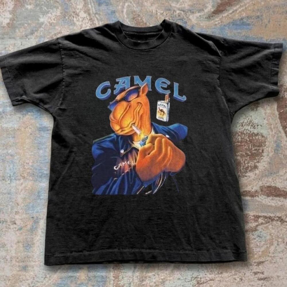 Camel Smoking Black T Shirt
